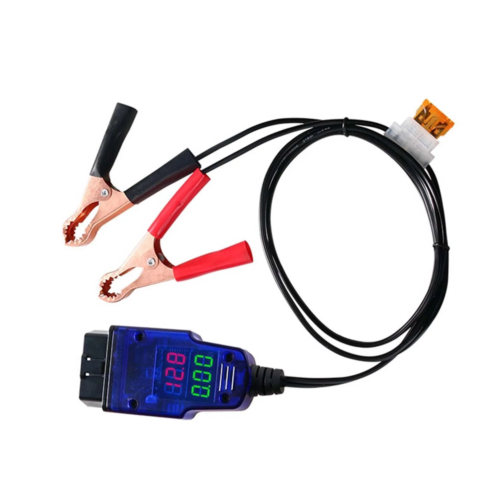 Voltage Current Dual Digital Display Automotive Emergency Power Supply Clip, ECU Memory Saver OBD2 Battery Leakage Detector