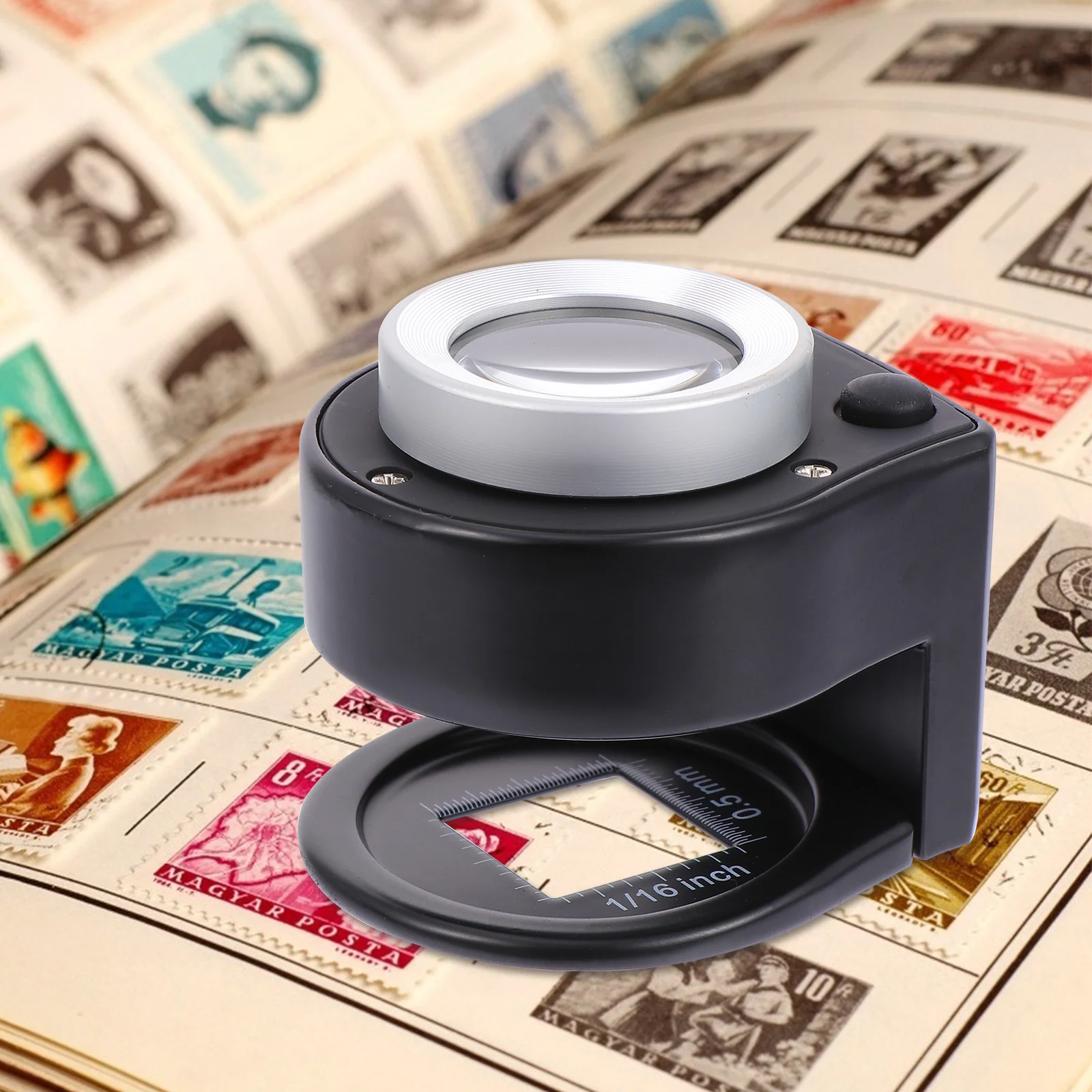 

Professional LED Desktop Magnifier 30x Double-Sided Lens Stable Base Reading Repair Coin Stamp Observation Magnifier with Light