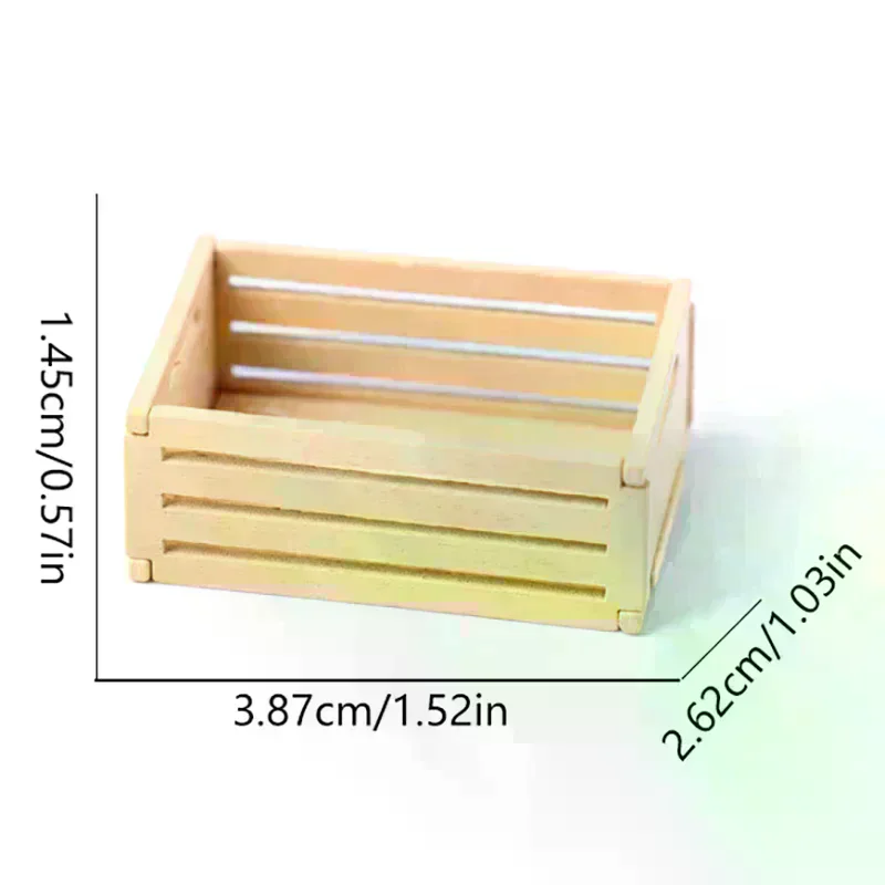 1:12 Dollhouse Mini Fruit Basket Fruit Wooden Frame Storage Box Storage Frame Basket Toy Accessories Model Miniature Scene Decor