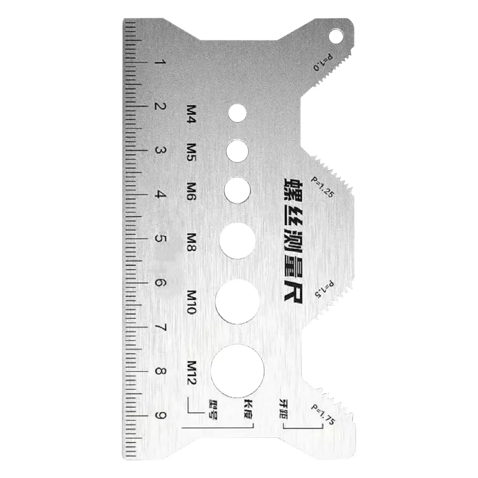 Stainless Steel Ruler Bolt Thread Pitch Measuring Gauge Screw Thread Gauge Portable For Mechanics Engineers Metalworking