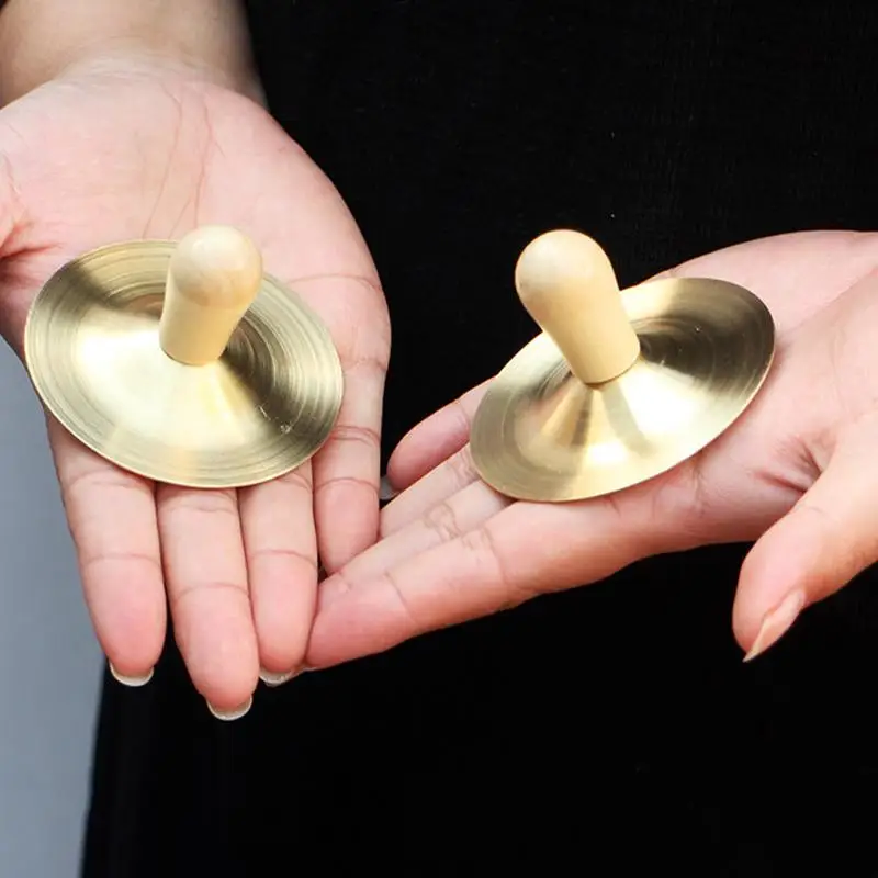 1 Set Hand Percussion Copper Cymbals Children Musical Instrument Education Toys Brass Percussion Mount Cymbals