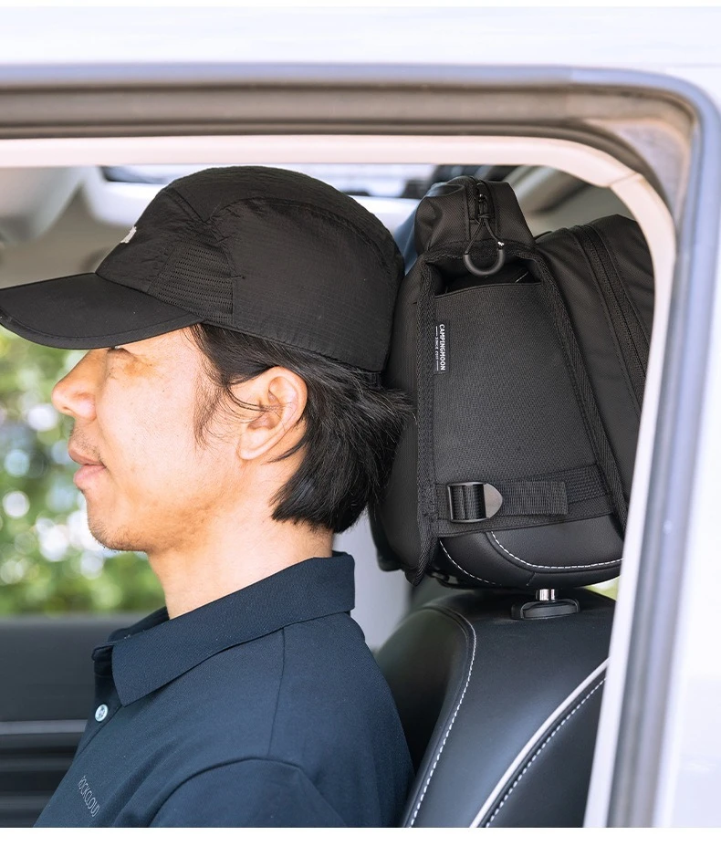 BK-PL Multifunktionale Kopfstützen-Tasche für Autositze mit Brillenfach und Integriertem Aufbewahrungsorganizer – Detail 10