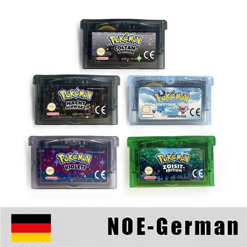 إصدار NOE RTC 1M فلاش بوكيمون كولتان nachtschwarz violett zuisit sovereign of the Sky GBA Game Cartridge Rom Hack German