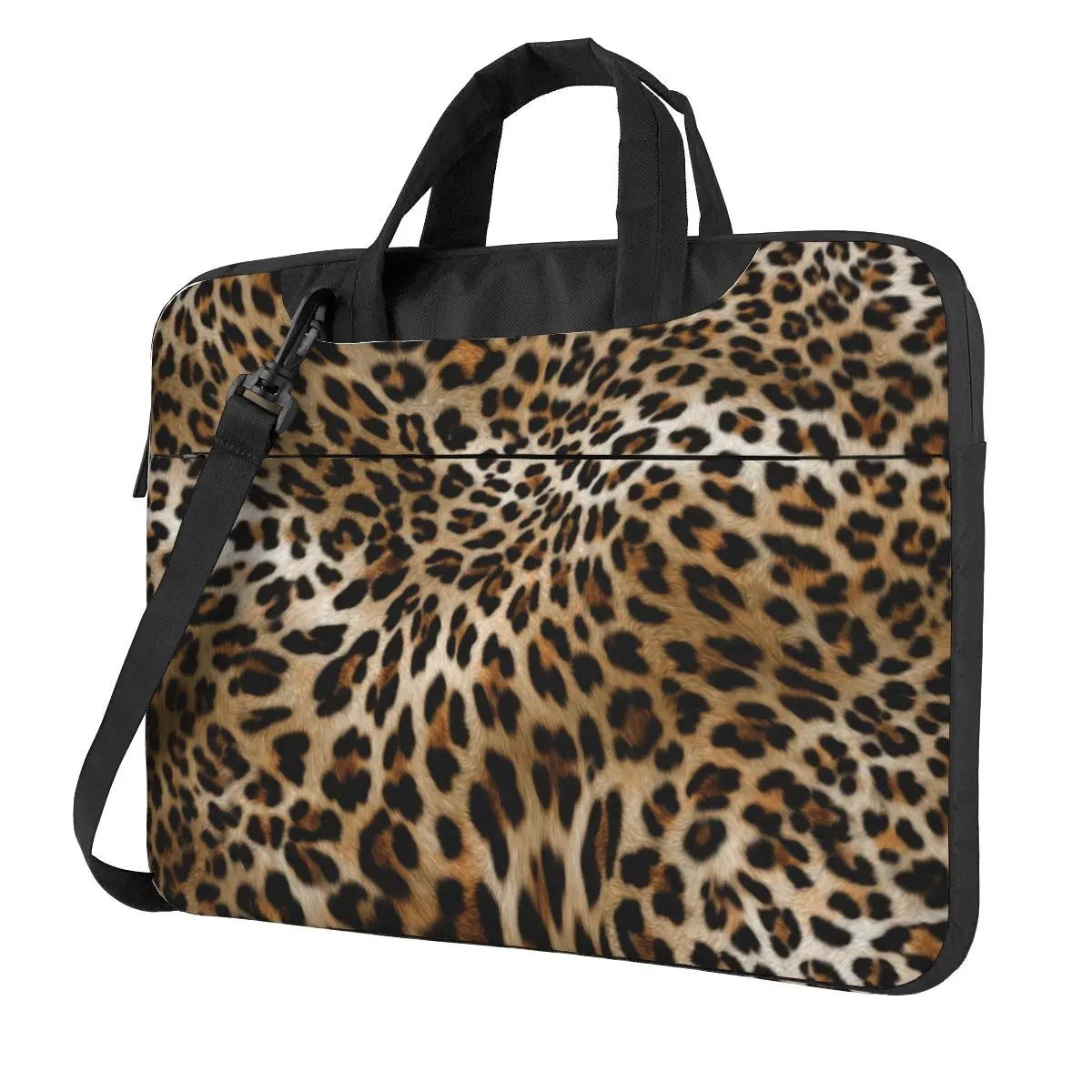 Leopard Pattern Crossbody Laptop Bag Case Computer Bag Resistant Protective Notebook Pouch for Macbook Pro Lenovo