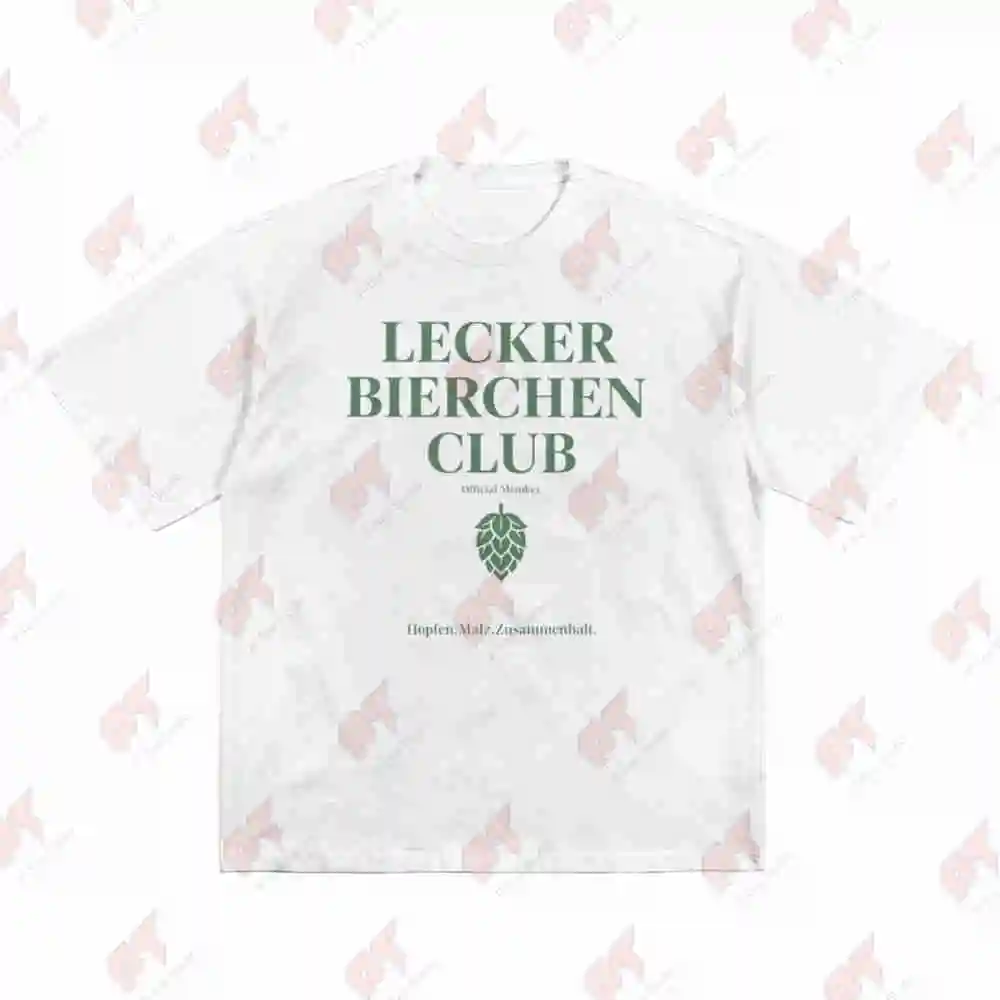 Member Of The Lecker Bierchen Club Hops Malt Short Sleeve Tee 100% Cotton T-Shirt