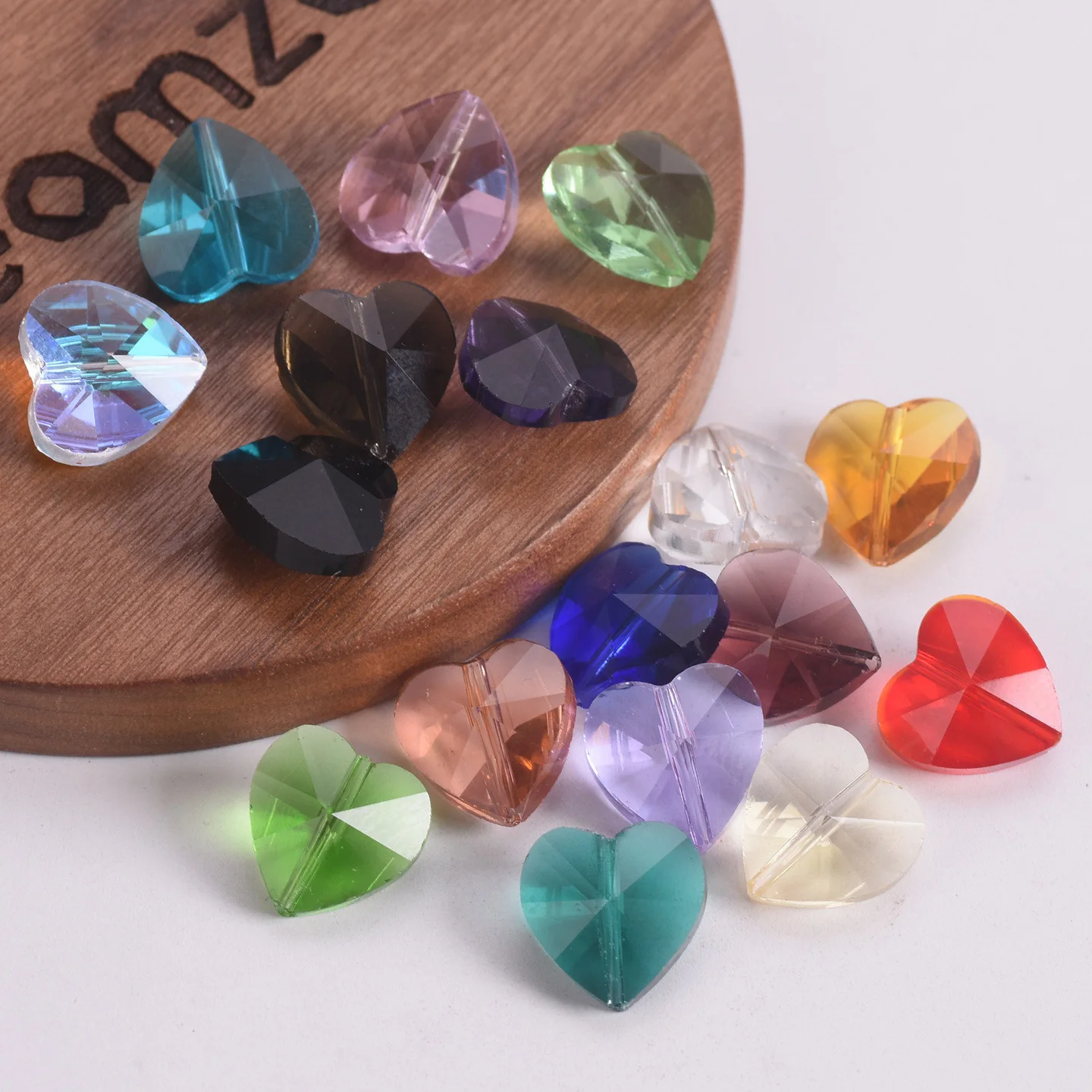 10 stücke 14mm Herz Form Facettierte Kristall Glas Lose Handwerk Perlen für Schmuck, Die DIY Handwerk