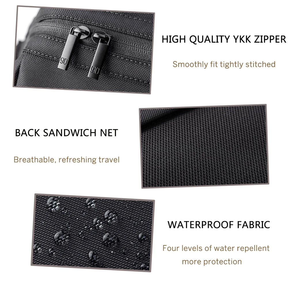 Original Xiaomi 90 Fun ข้ามชาติ City ธุรกิจกระเป๋าเดินทางกระเป๋าเป้สะพายหลังกันน้ำกระเป๋าเป้สะพายหลังชายกระเป๋าคอมพิวเตอร์สำหรับวัยรุ่น