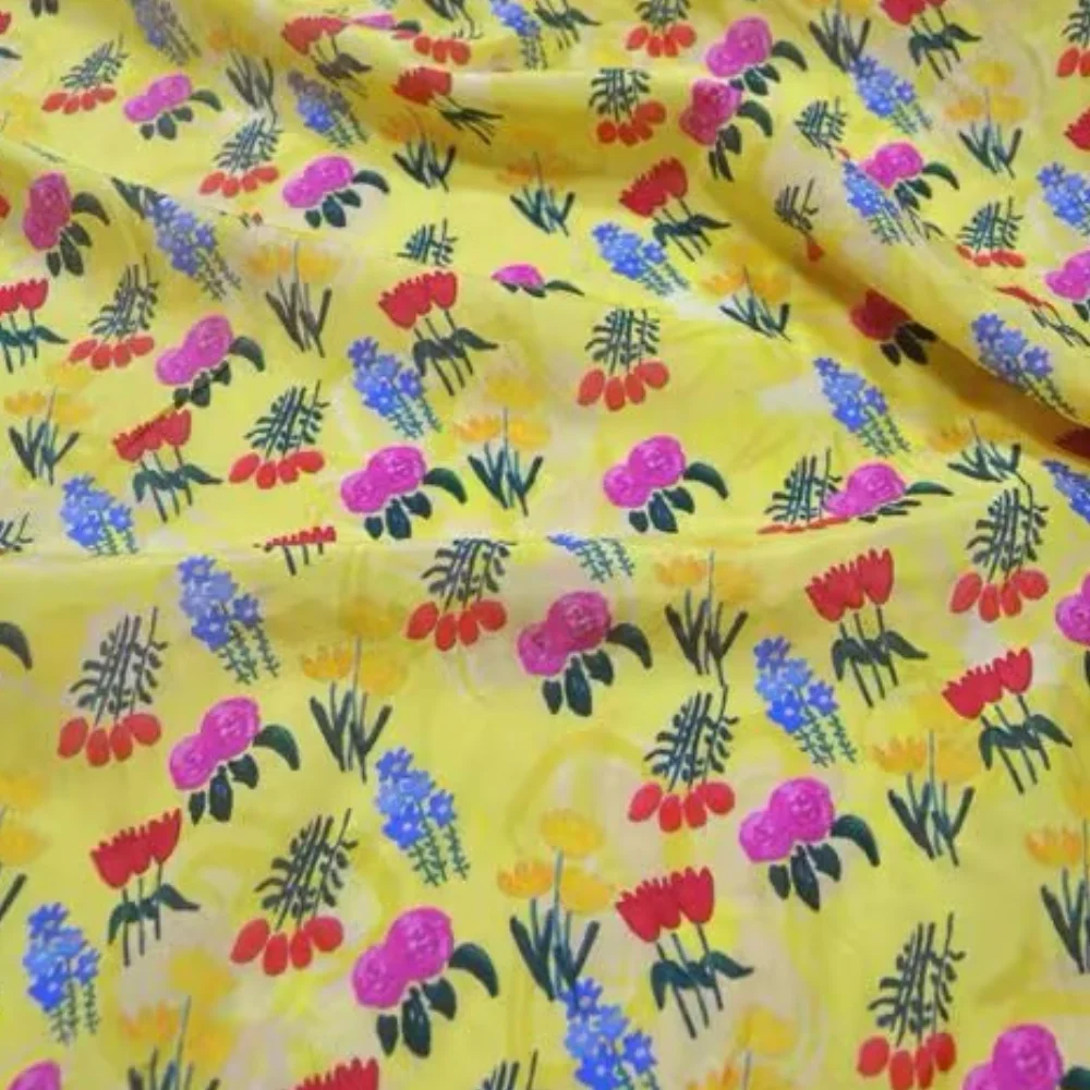 Organic Smooth Newest Floral Design High Quality Good Price Silk Cotton Fabric for Women Garment Wedding Dress Party Decoration
