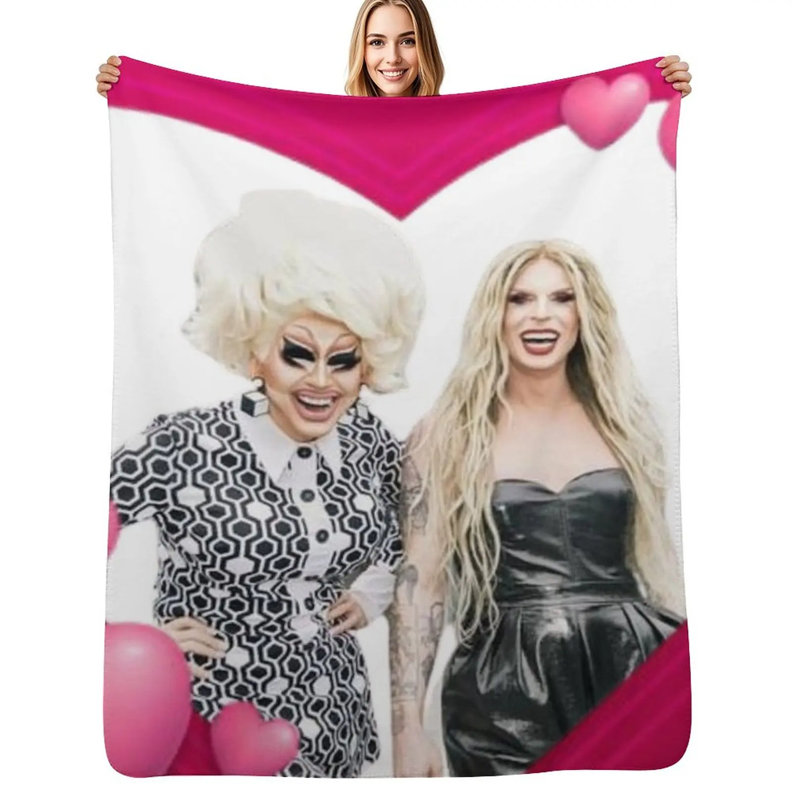 

trixie and katya heart Throw Blanket Plaid Blankets Sofas Of Decoration blankets and throws Blankets
