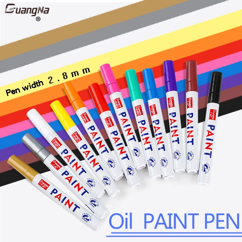 12 Color Oily Paint Markers Magic Pens for Glass Ceramic Metal Paint Waterproof Tire Graffiti Permanent Paint Repair Pen