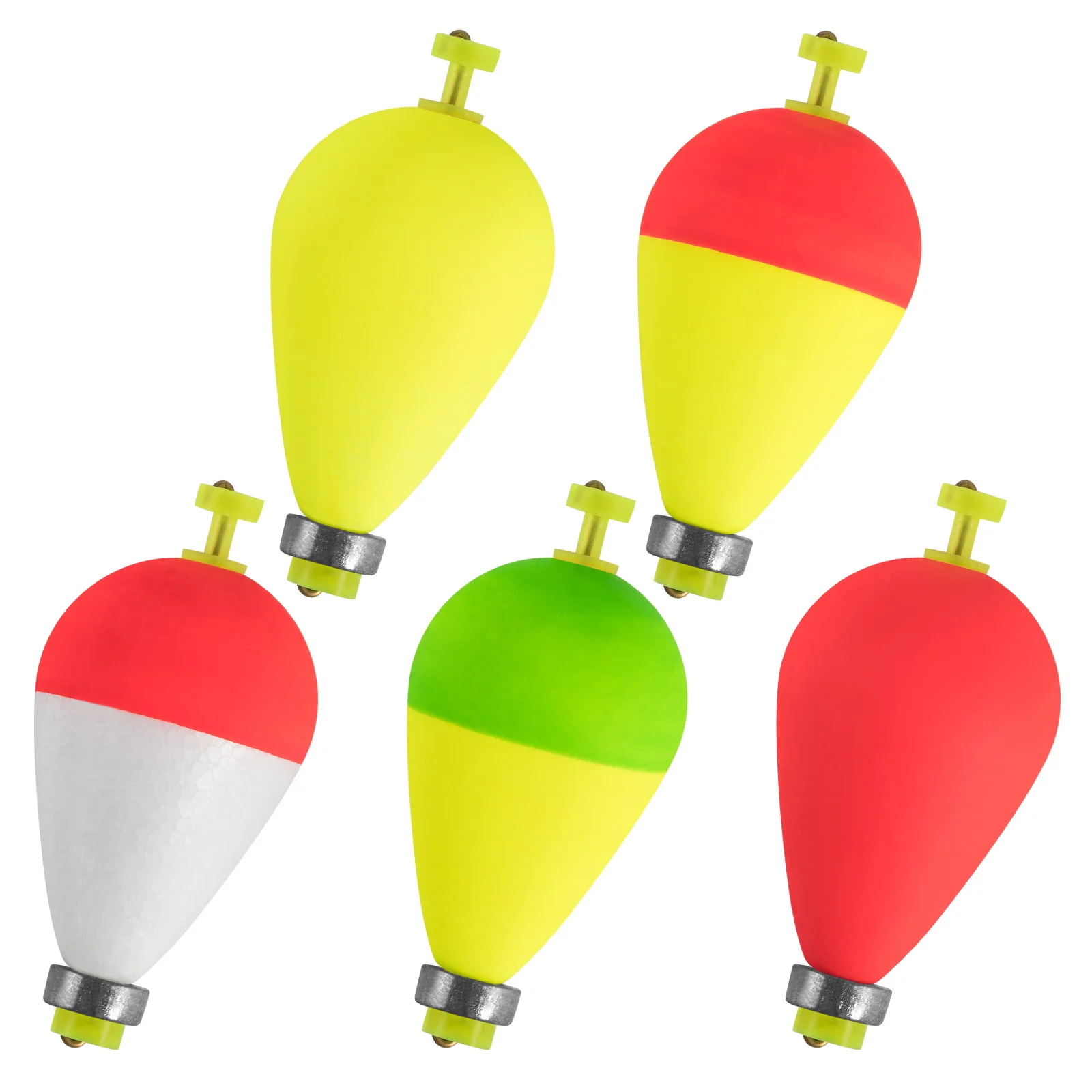 3pcs Fishing Weighted Bobbers Foam Floats Snap-on Pear Shape Buoy Bobber Strike Indicator for Bottom Rig Bass Trout Crappie