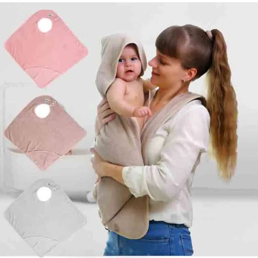 

Baby Hooded Towel Bath Towel Blanket For Newborn75x5CM Combed Cotton Apron Towel Bathrobe Absorbent Infant Wrap Towel