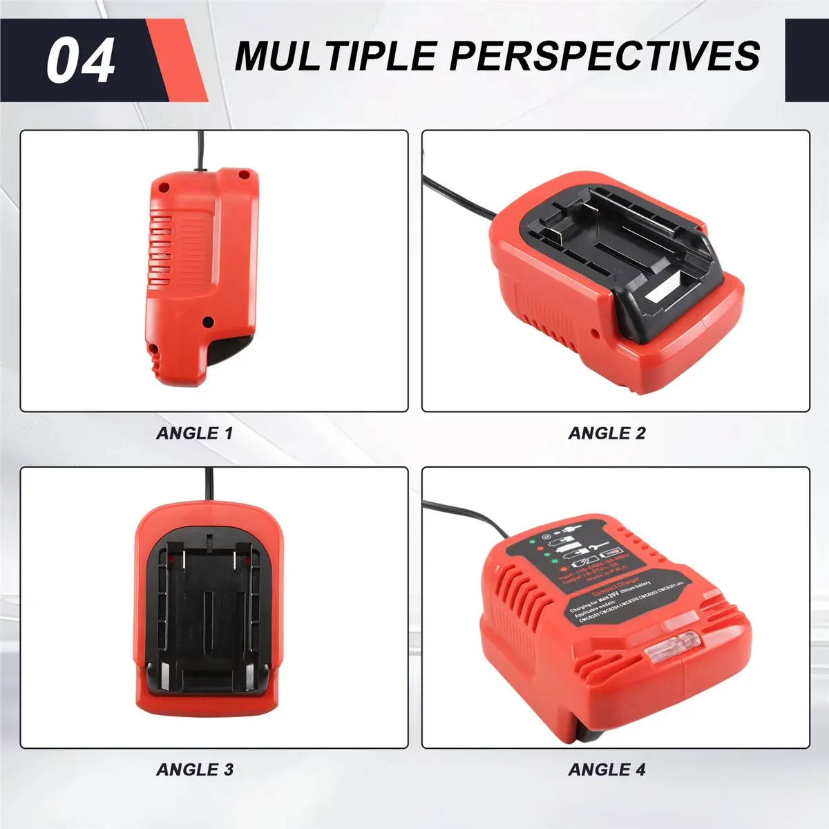A74U Battery Charger for V20 20V Max Lithium Battery Mini Charger for CMCB202 CMCB204 CMCB206 CMCB104 US Plug