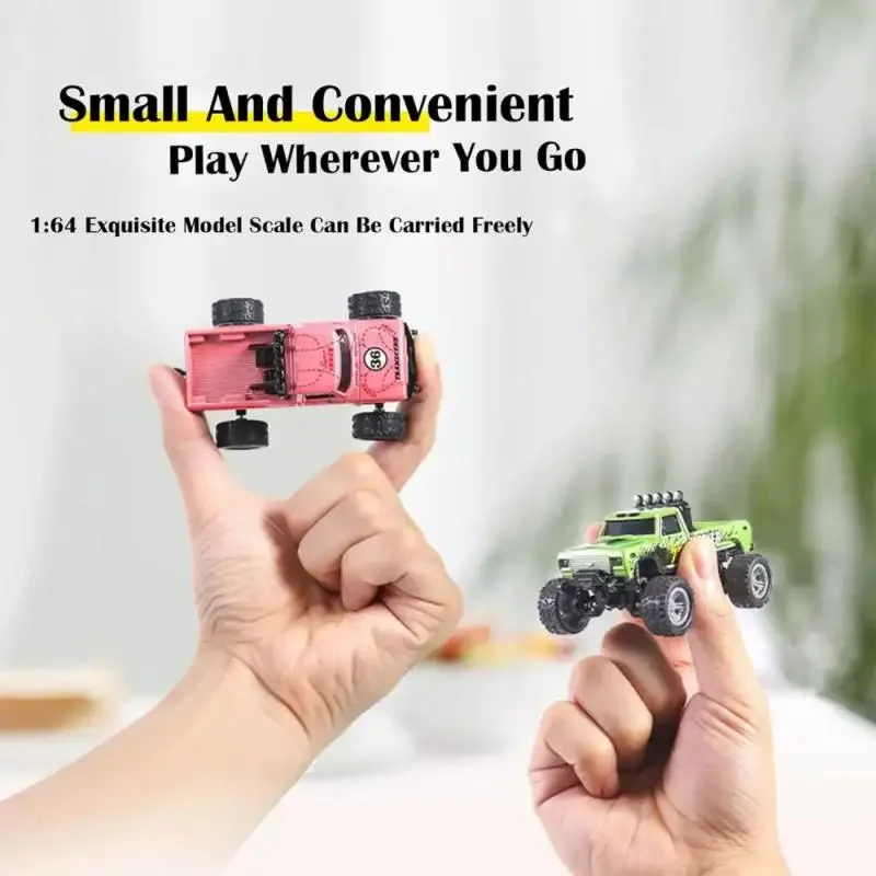 1:64 Speed Mini Remote Control Car Alloy Off-Road Shock Absorber Climbing Car Cool Light Shock Absorber Children'S Toy Xmas Gift