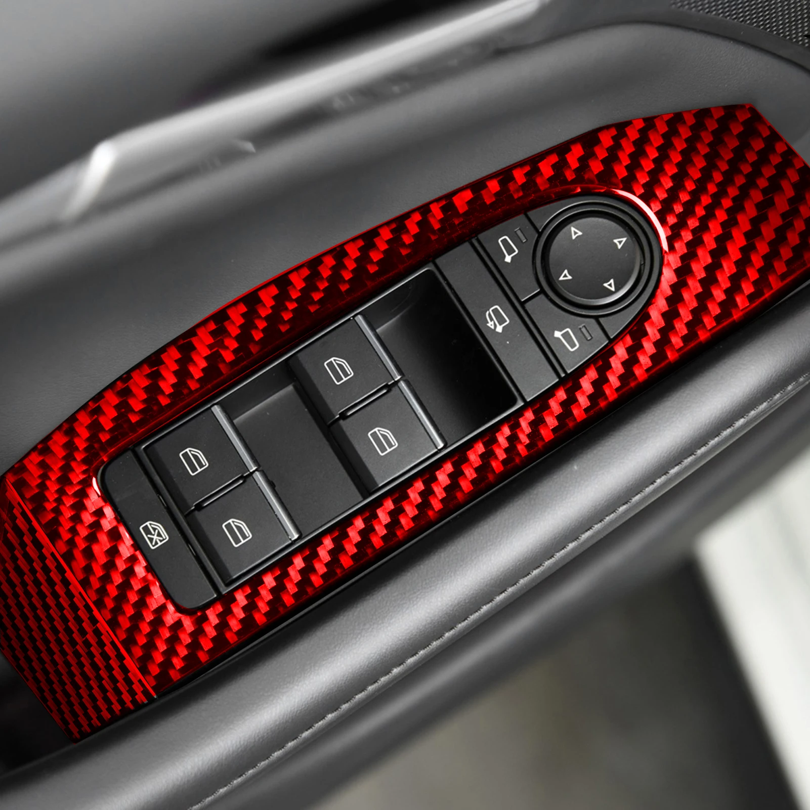 

Car Window Glass Lifting Control Switch Panel Cover Decor Interior Accessories FOR Mazda 3 Axela 2019-2026 Carbon Fiber Stickers