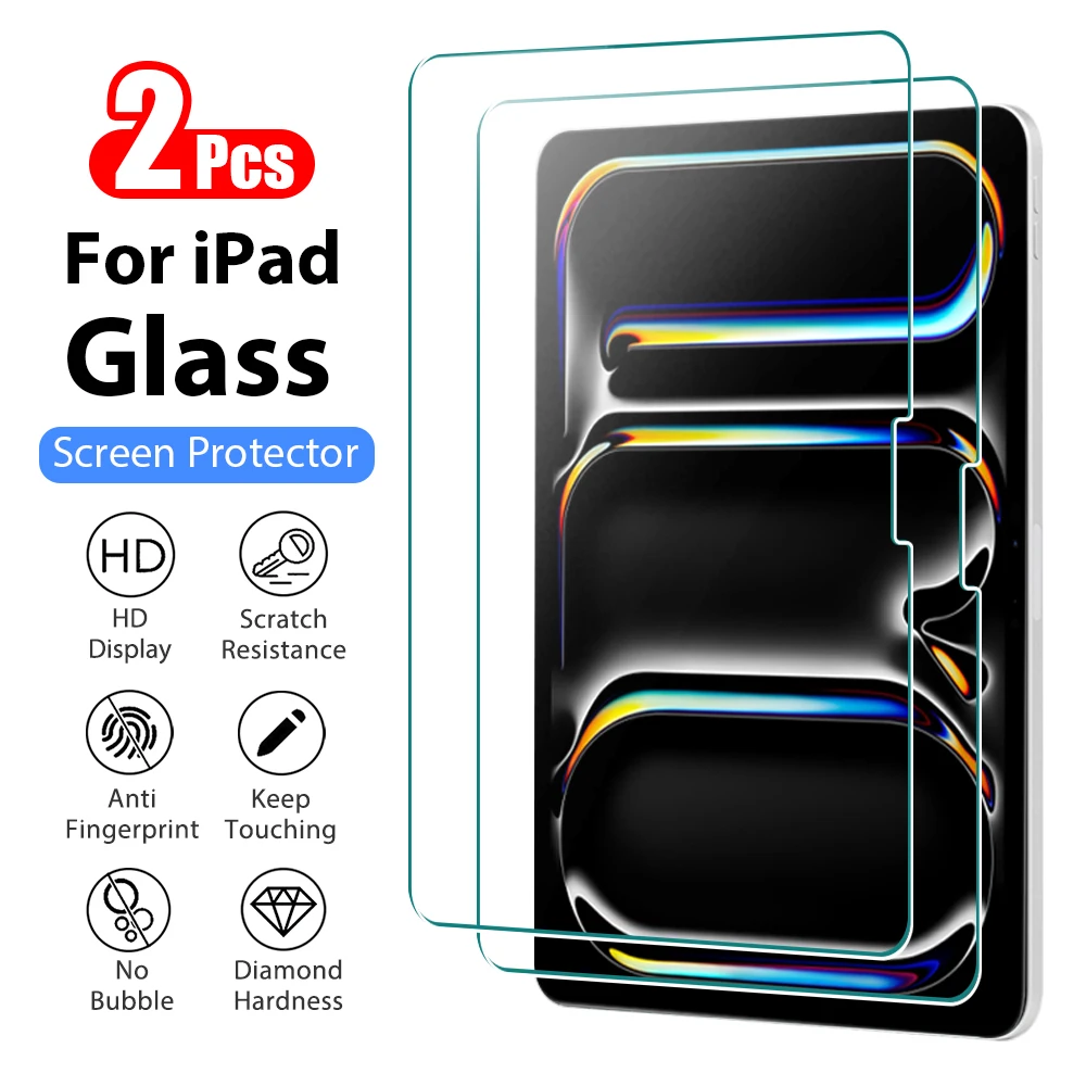 2 STUKS Gehard Glas Screen Protector Voor iPad Pro 13 11 12.9 12 9 M4 M2 2024 10e 10 Generatie Air 5 4 9e 8e 7e Mini 6 Film