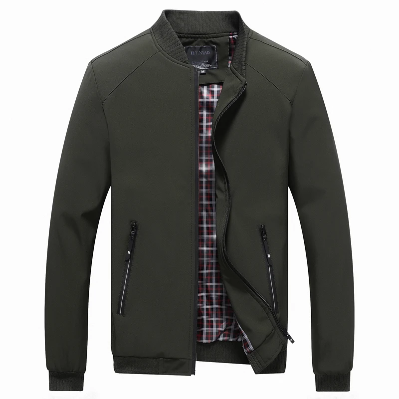 

Бесплатная доставка, мужская легкая куртка из хлопка, повседневная деловая стильная куртка с воротником-стойкой на молнии, весенне-осенняя тонкая верхняя одежда для мужчин