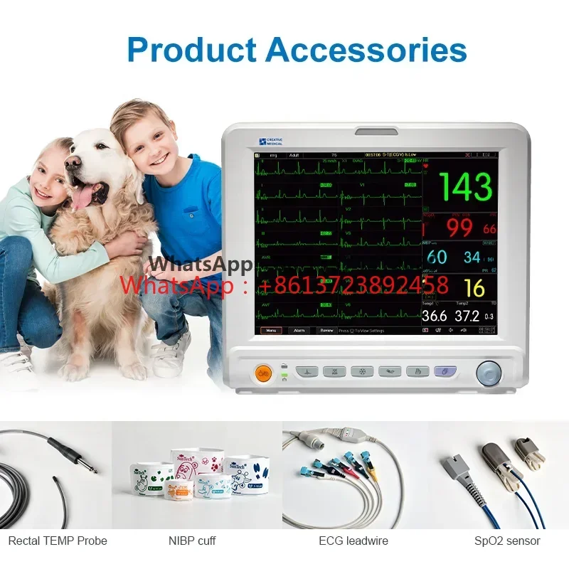 

Lepu Creative Multiparameter Monitor Hospital Clinic Equipment VET Pet Medical Instrument Veterinary Patient Monitor