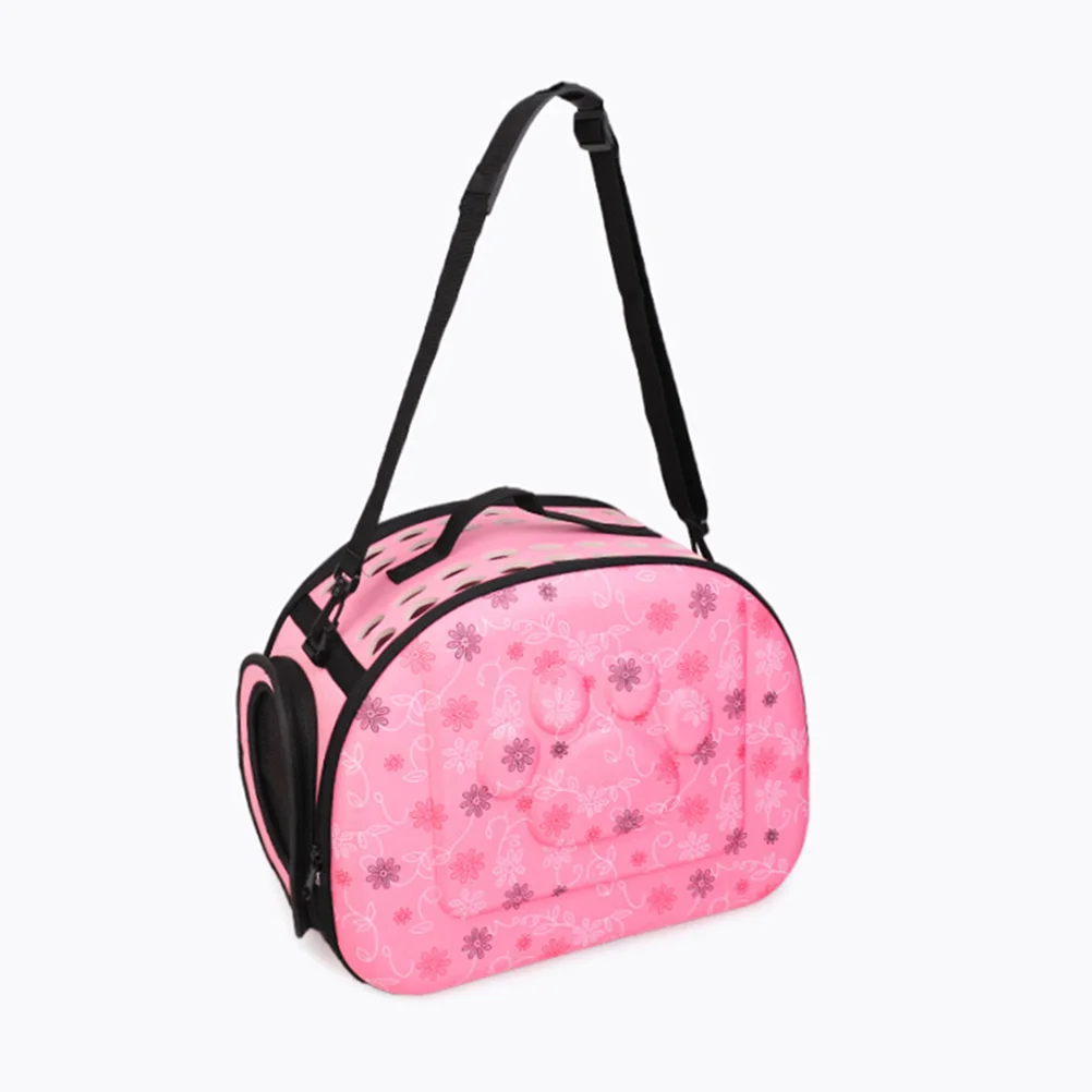 

Pet Carrier Bag Portable Eva Travel Backpack for Small Dogs Breathable Mesh Design Front Facing Outdoor Use Pink Size M