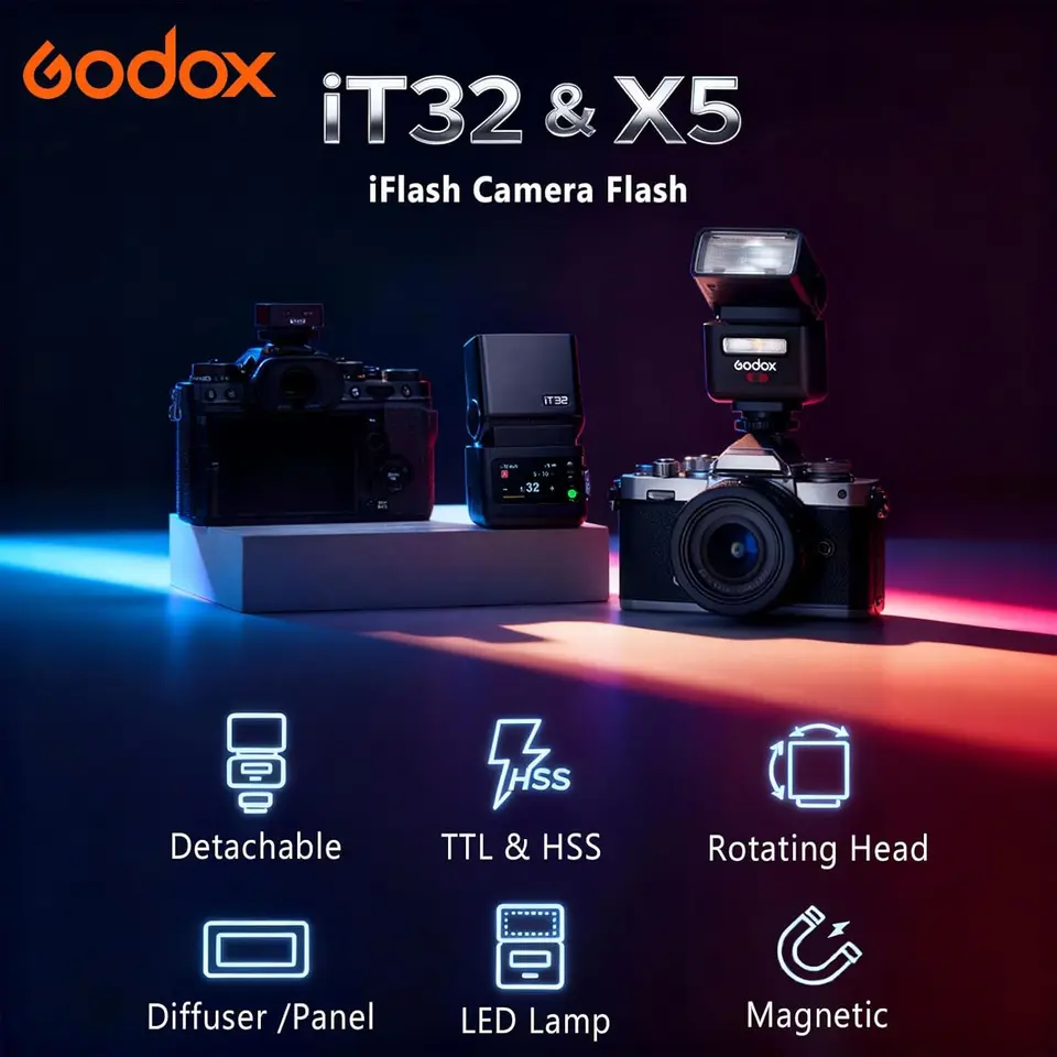 Godox iT32 TTL Camera Flash with X5 Trigger for Sony ZV-E10 II ZV