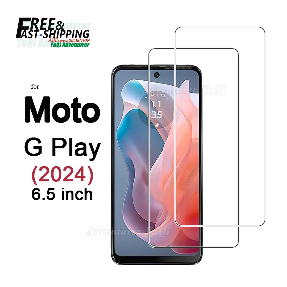 

Screen Protector For Motorola Moto G Play 2024 6.5 inch Tempered Glass HD Crystal Mica 9H Anti Scratch Case Friendly Clear