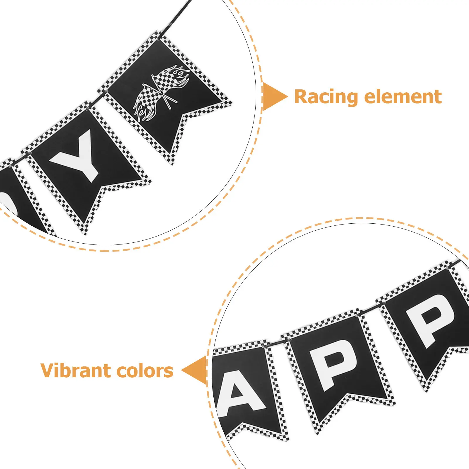 4Pcs Race Car Party Supplies Black White Checkered Flag Birthday Banner Kids Racing Decorations Race Theme Party