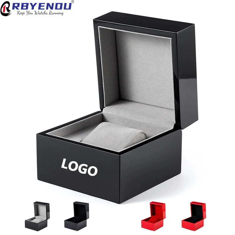 Glossy Painted Wooden Case Jewelry Watch Box Flannelette Universal Gift Jewelry Box Watch Advanced Customizable Logo for free