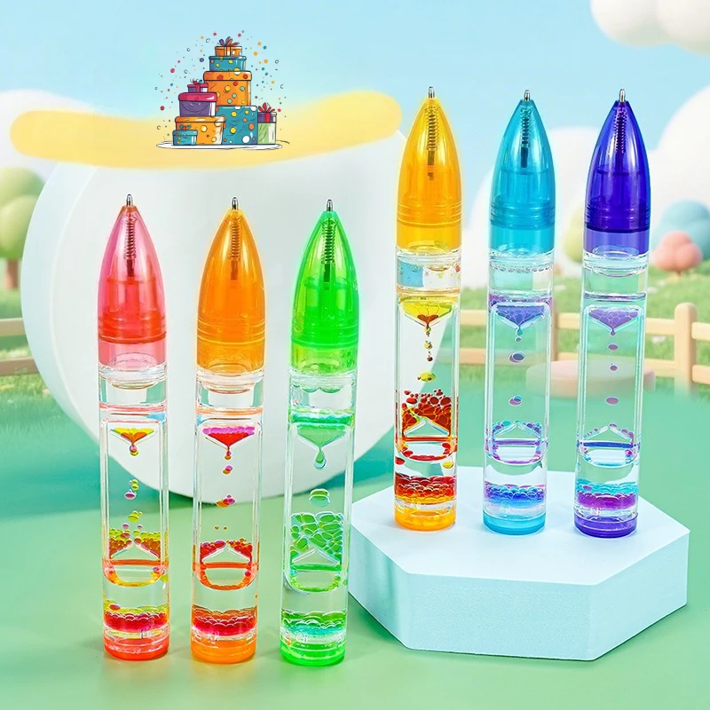 

Multi-color Creative Timing Decompression Quicksand Oil Drip Pen Oil Leak Gel Pen Ballpoint Pen Exquisite Black Pen