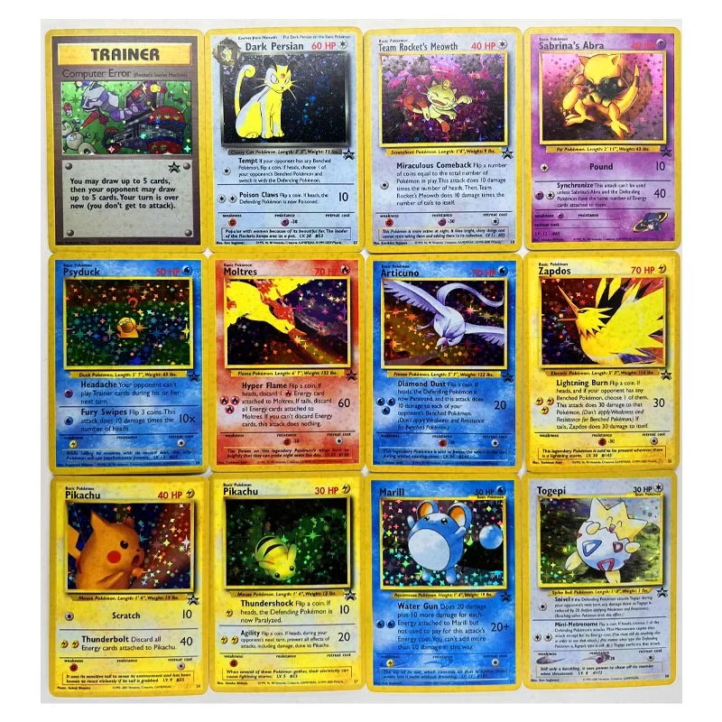 53pcs/set PTCG Black Star Promos Wizards Mewtwo Toys Hobbies Hobby Collectibles Game Collection Anime Cards