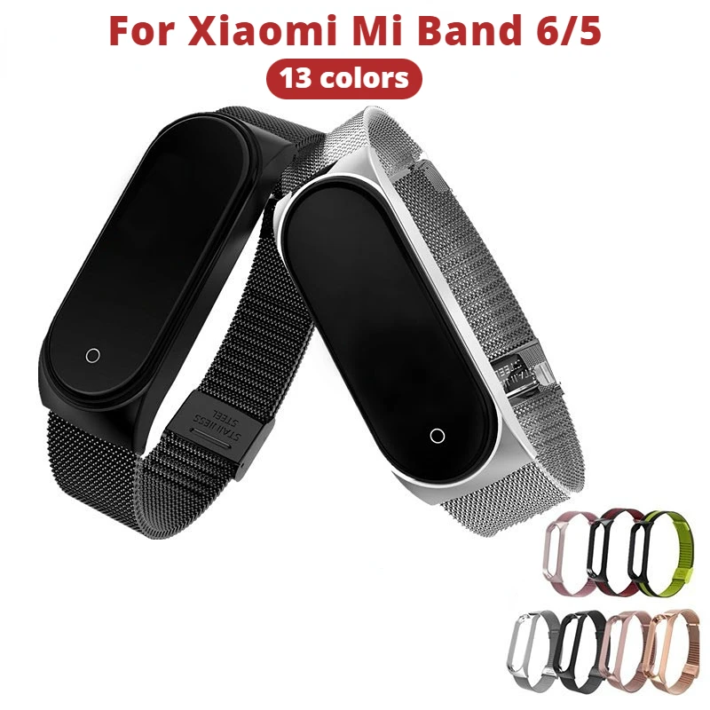 Strap For Xiaomi Mi Band 6 5 Wrist Metal Bracelet Screwless Stainless Steel MIband for Mi Band 6Strap Wristbands Pulseira