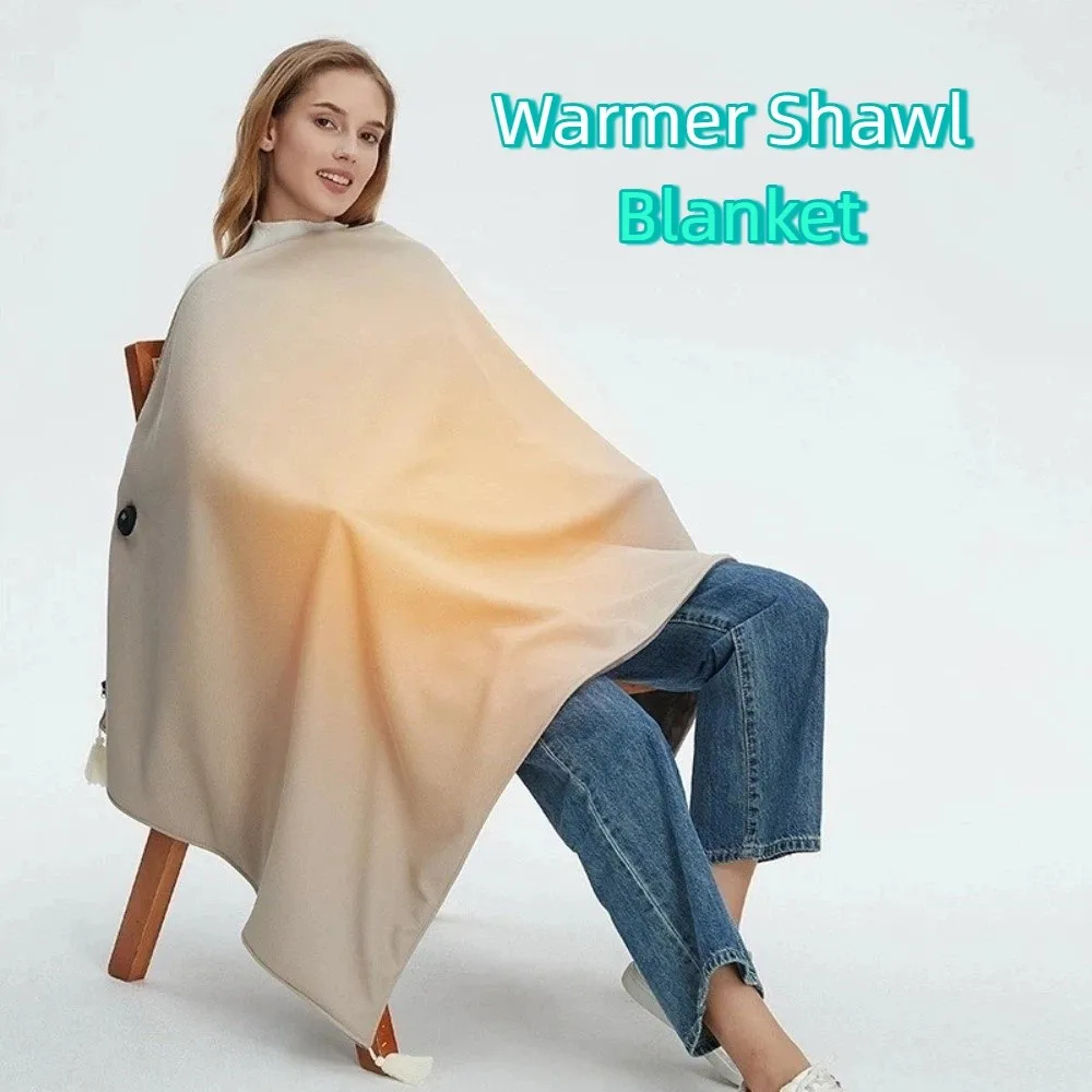

USB Powered Warmer Shawl Blanket Wearable Design Fast Heating Heating Blanket Cozy Washable Heated Throw Blanket Car Use
