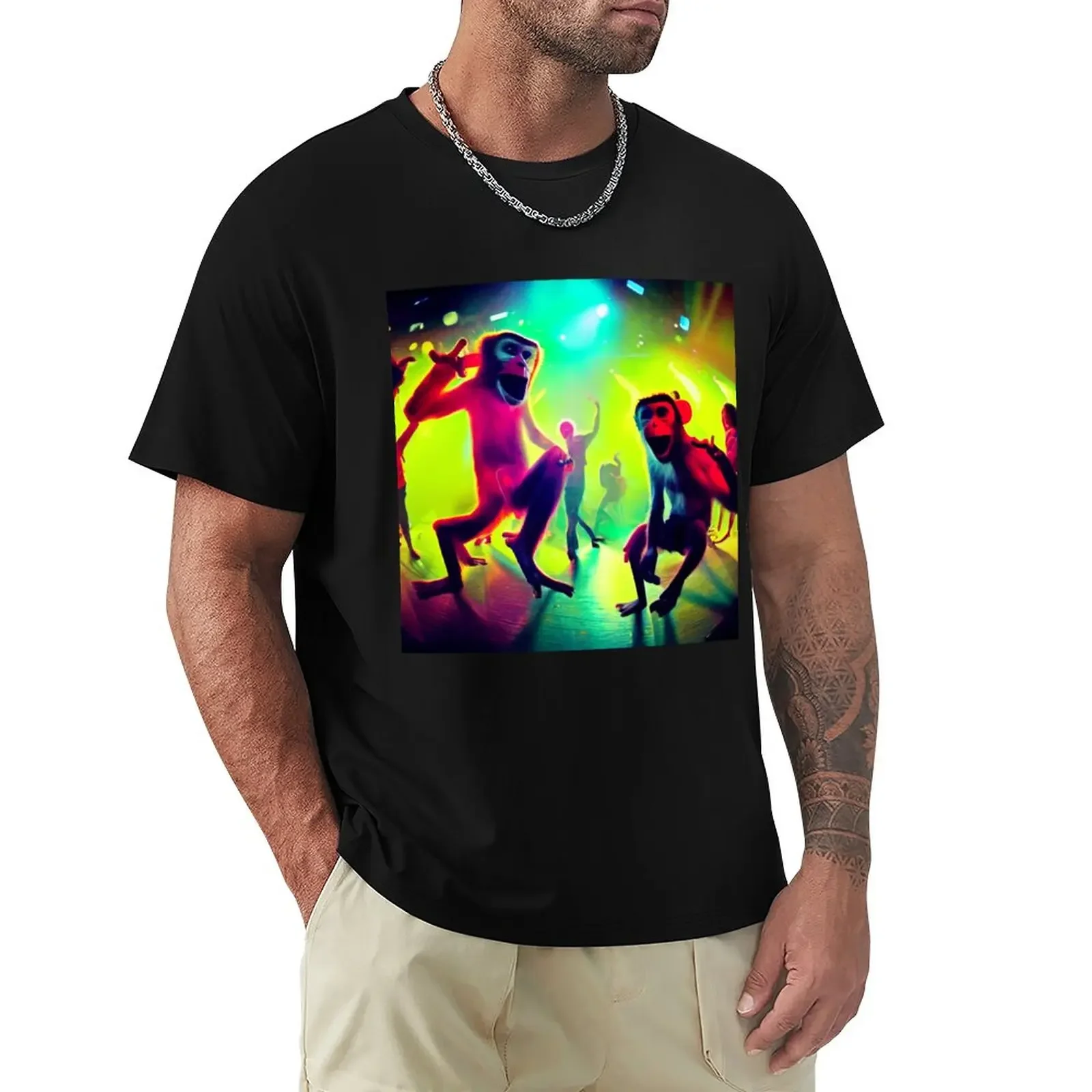 

Crazy Monkeys in a Rave Party T-Shirt tops Blouse aesthetic clothes men clothing