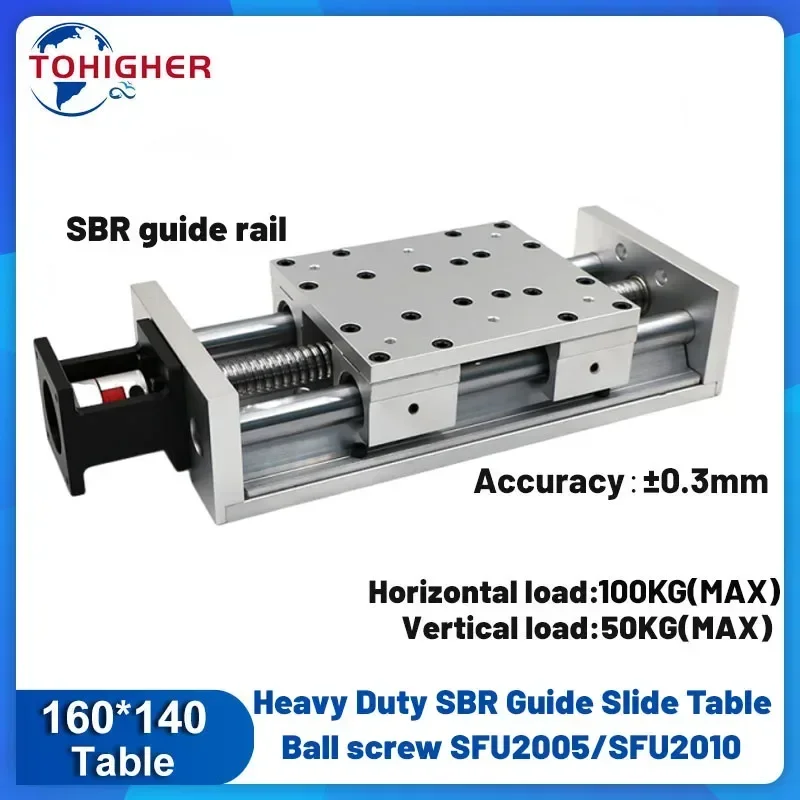 

Линейная направляющая стойка SBR с шарико-винтовой парой и алюминиевой пластиной шириной 140 мм, нагрузка 80 кг, прецизионные модели SFU2005/SFU2010/SFU2020