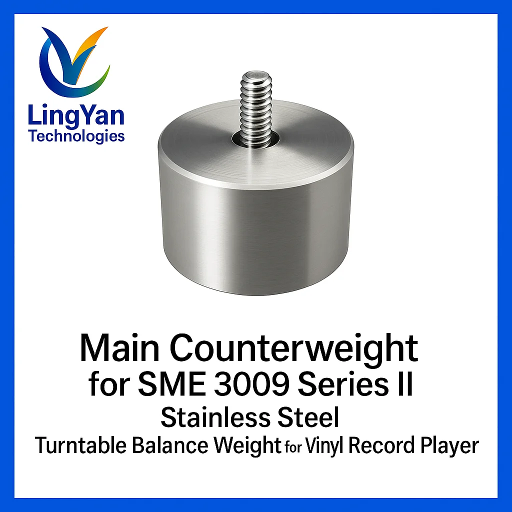 

Main Counterweight for SME 3009 Series II Tonearm | Stainless Steel Turntable Balance Weight for Vinyl Record Player