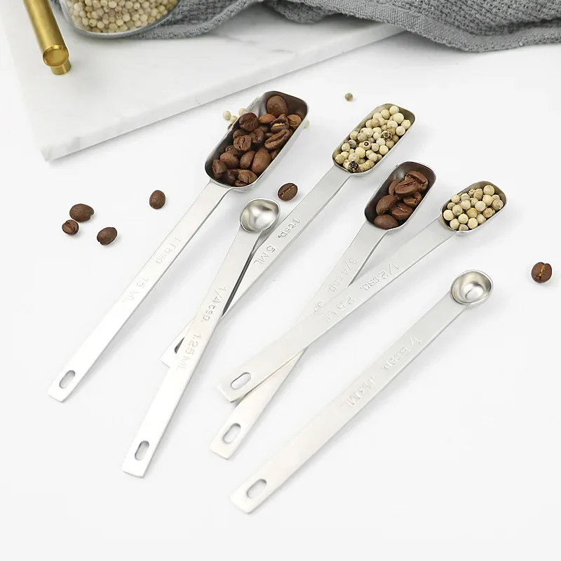 Quadratischer Messlöffel für Gewürze und Kochen aus Edelstahl, Milchpulver, quadratischer Messlöffel für Kaffee, Backwaage für Zuhause