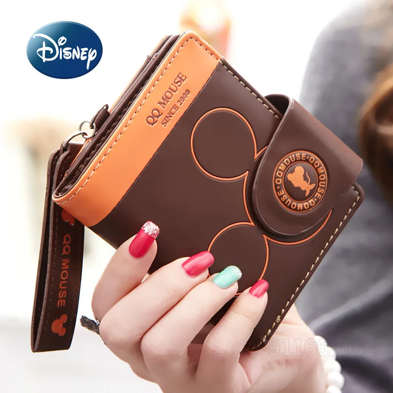 

Disney Mickey's New Folding Wallet Luxury Brand Fashion Women's Coin Purse Large-capacity Multi-card Slot Folding Student Wallet