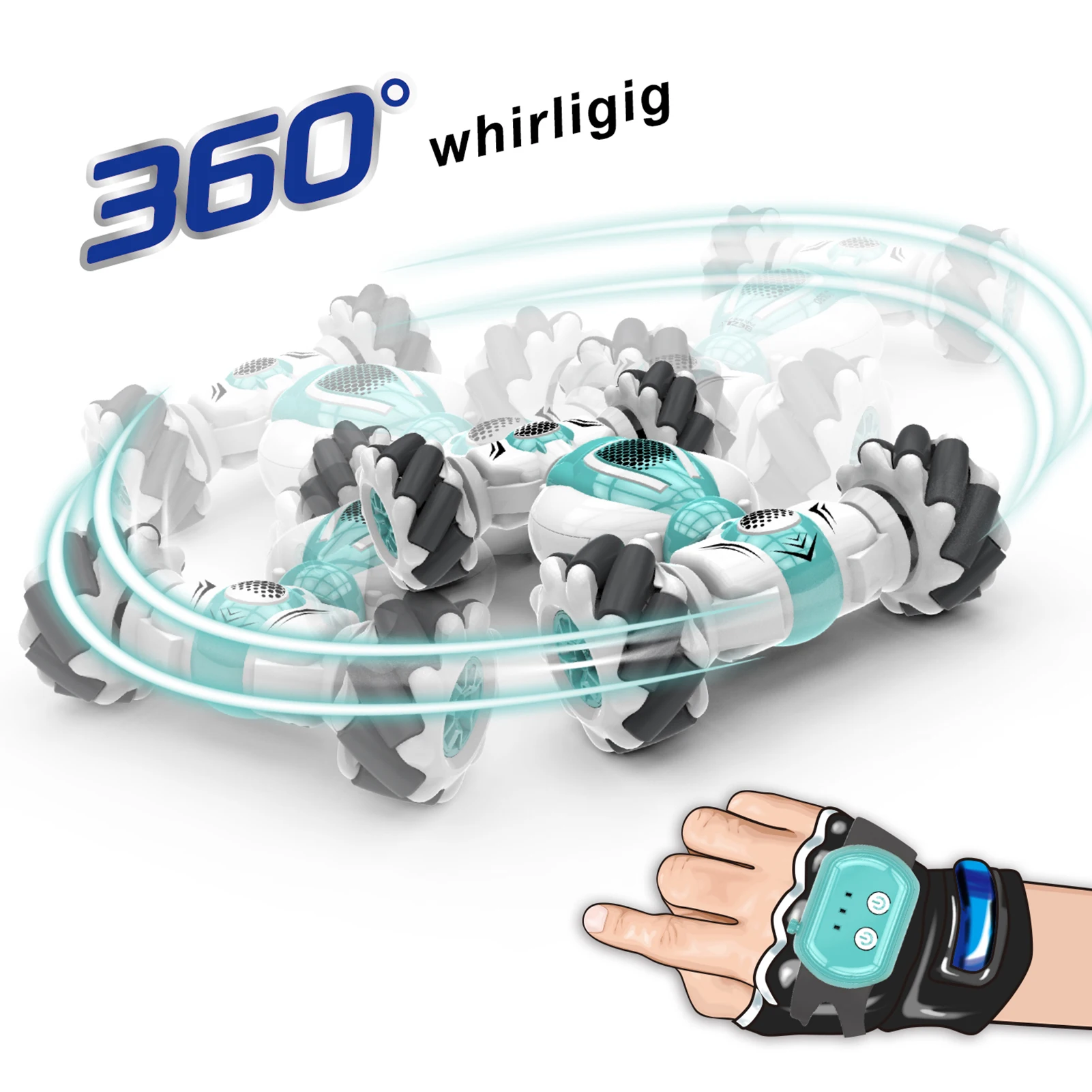 S-012 RC Stunt Car Remote Control Watch Gesture Sensor Deformable Electric Toy Car 360°Rotation Gift for Kids Birthday Christmas