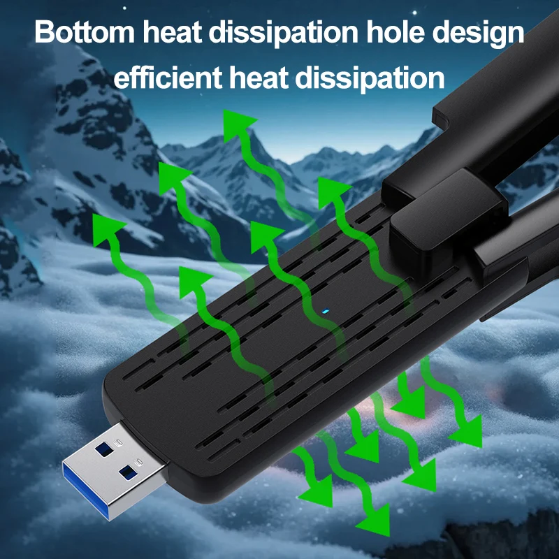 AX900 Adaptor USB Bluetooth 5.4 WiFi6 Dual Band 2.4G+5Ghz Kartu Jaringan Dongle Kecepatan Tinggi Penerima Nirkabel USB untuk PC/Laptop