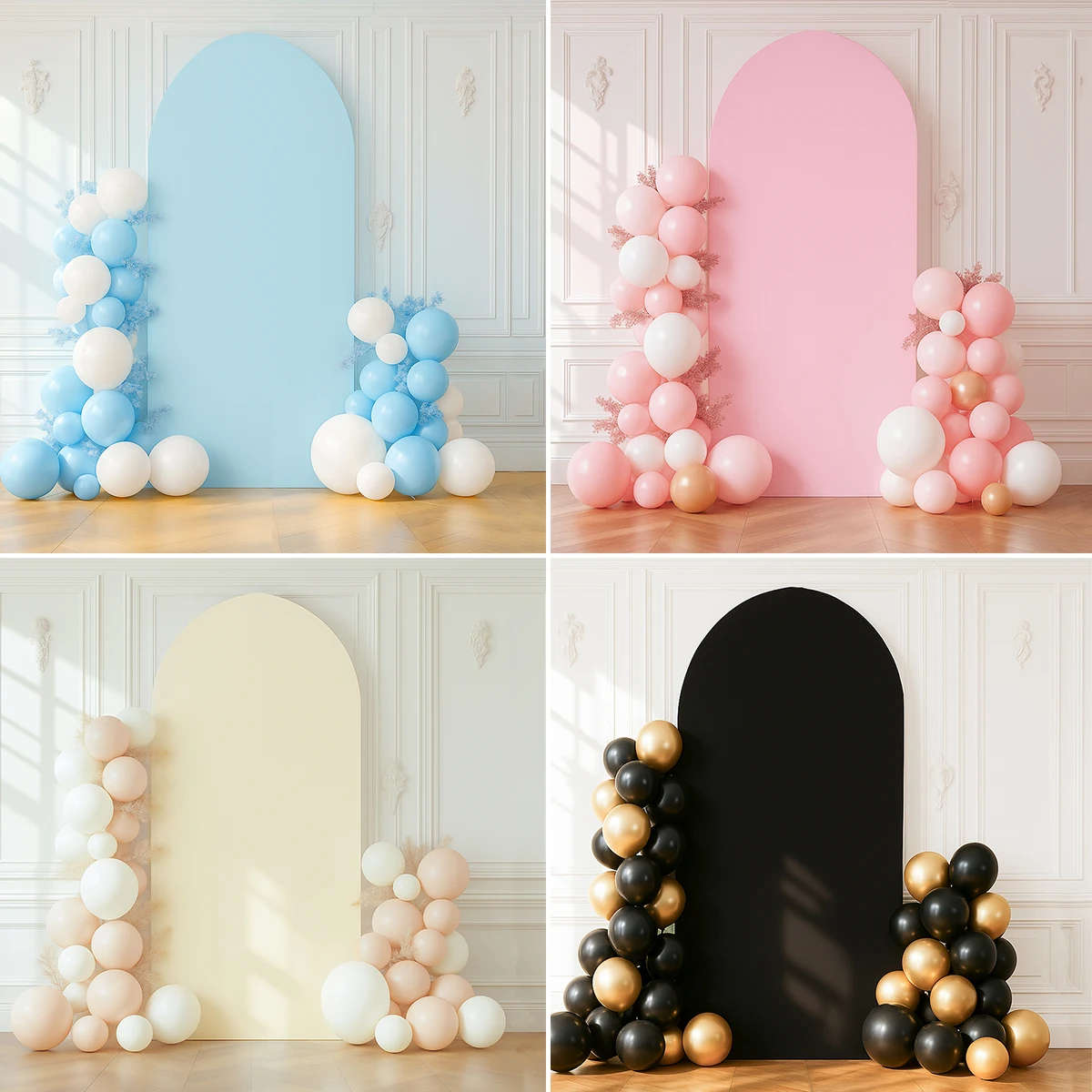 Solid Color Arch Cover Background Black Blue Pink Fabric High Stretch Backdrop for Birthday Wedding Party Ceremony Banquet Decor