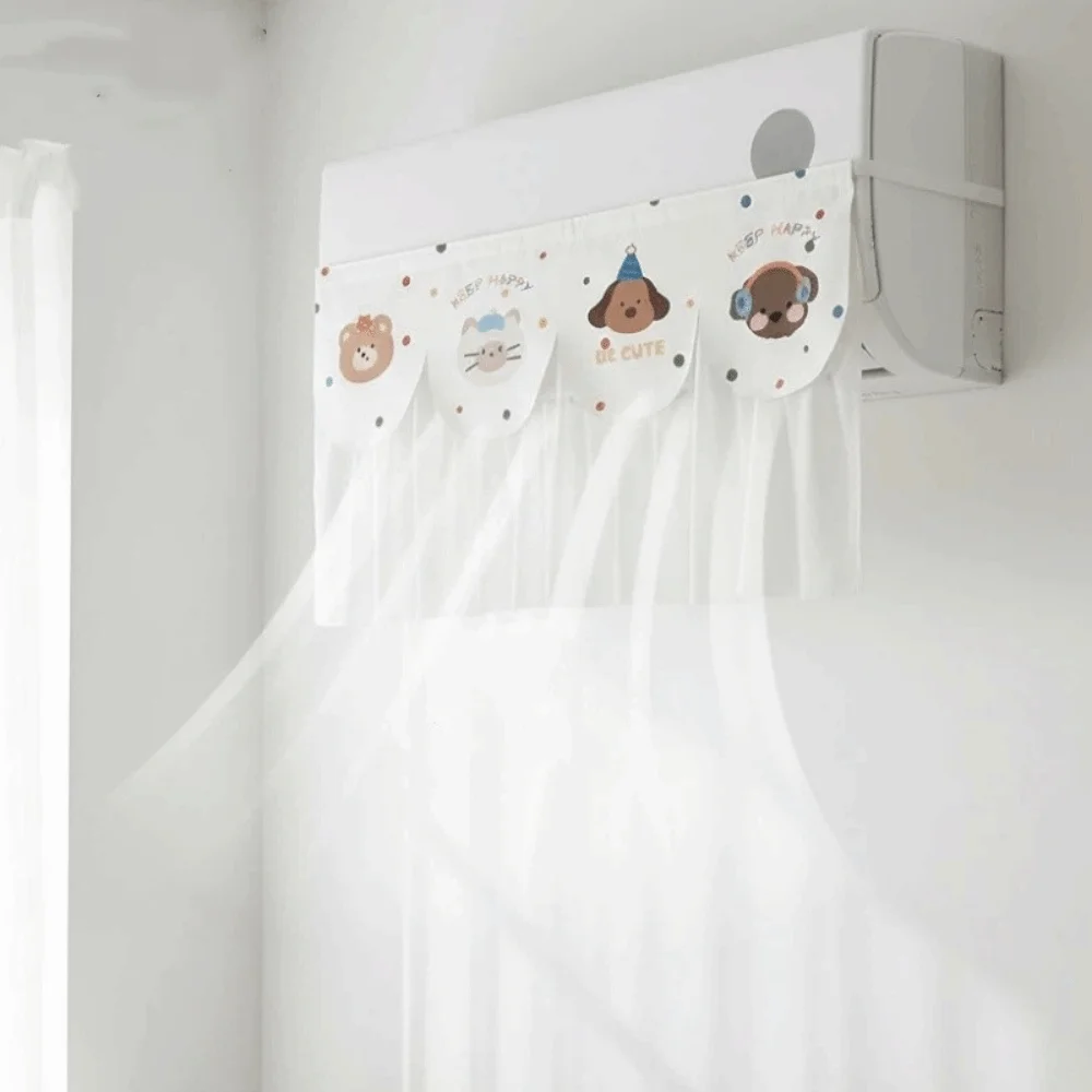 Cute Air Conditioning Wind Curtain Anti-Direct Blowing Adhesive Air Conditioning Curtain No-punching Foldable