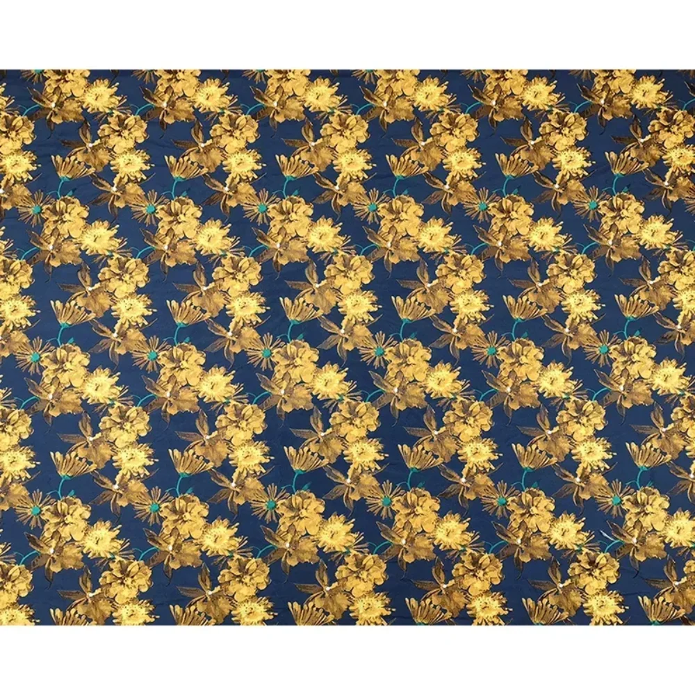 

Yarn Dyed Brocade Jacquard Fabric Flower Dress Windbreaker Suit Clothing Cloth European Brand Fashion Design Sewing Wholesale