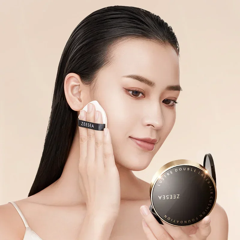 ZEESEA Lustre Double Layer Air Cushion Foundation Moisturizing Firming BB Cream Pressed Powder 2 in 1 Korea Sin Care Cosmetics