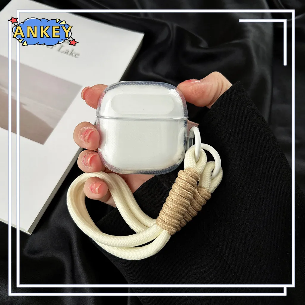 For Baseus Bass BS2 Lite Case Protective Transparent Clear TPU Covers Bluetooth Earphone Shell Headphone Portable with Lanyard