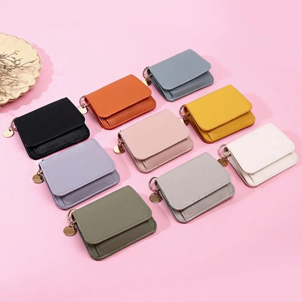 

Retro Korean Style Women Wallet Short Clutch Purse Card Bag Card Holder Zipper PU Leather Card Holder Card Storage Bag