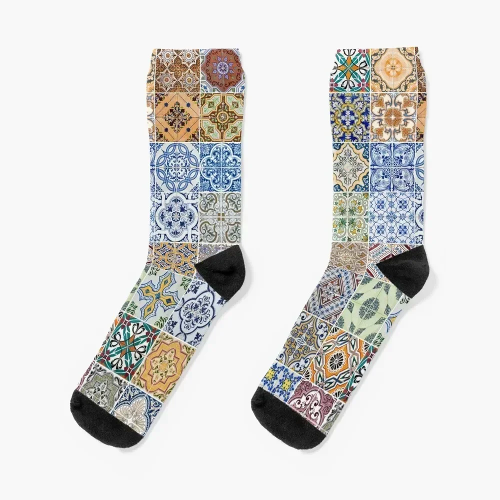 

Set of 48 ceramic tiles patterns Socks snow loose anti-slip Men Socks Women's