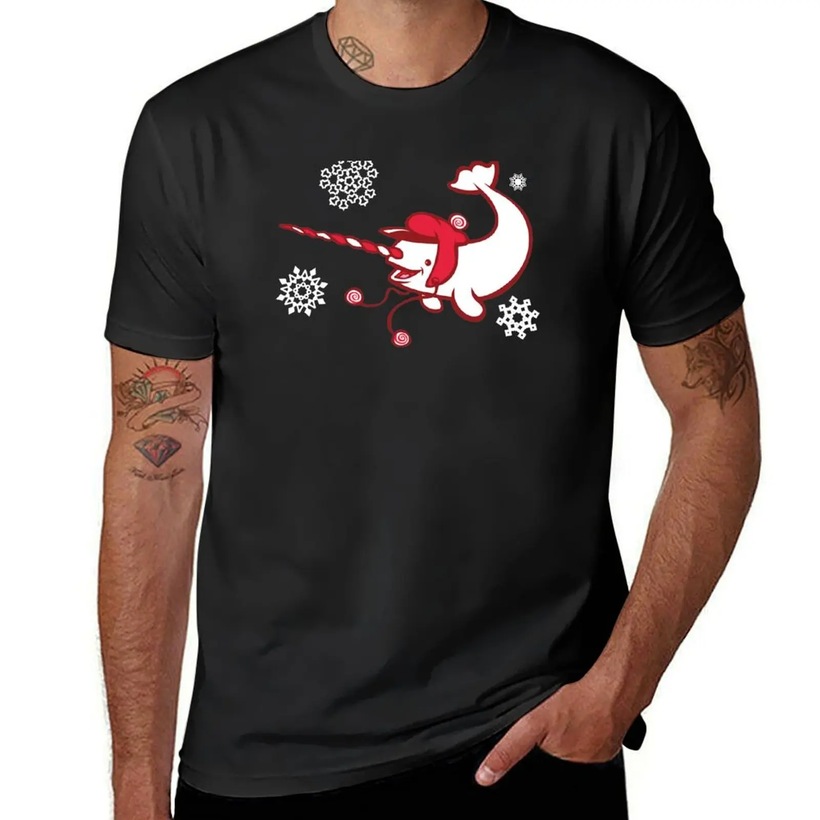 

Bundled Up Narwhal T-Shirt cotton man t-shirts croswit shirt man sublime basketball graphic tees mens vintage t shirts