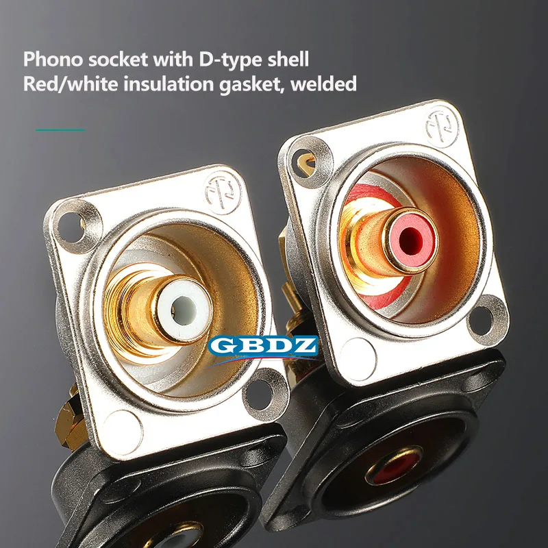 RCA Panel Socket NF2D-2 NF2D-9 Gold plated Female RCA Fever Grade Audio And Video AV Base Connector Female Red And White Seat