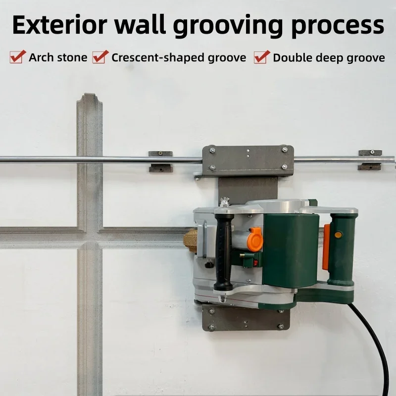 Wall‑Groove‑Cutting‑Processing Implement with Guide‑Rail‑Unit for Construction‑Hydropower‑Routing‑Work