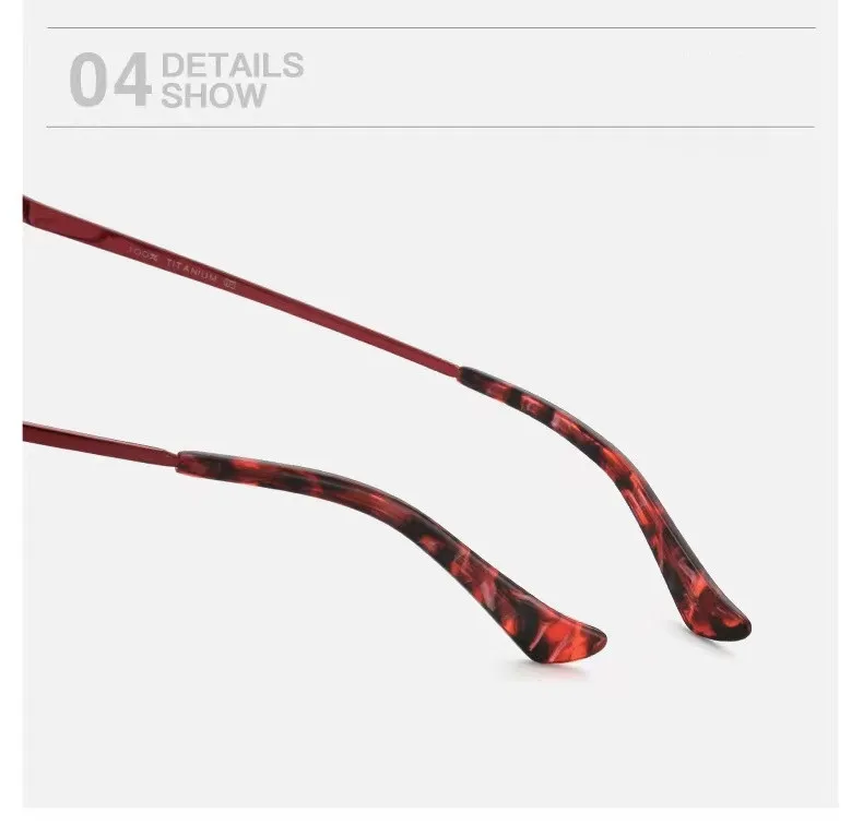 Reinem Titan Frauen Brille Entworfen Abnorme Form Vollrand Spektakel Hohe Grade Rezept Brillen – Detail 13