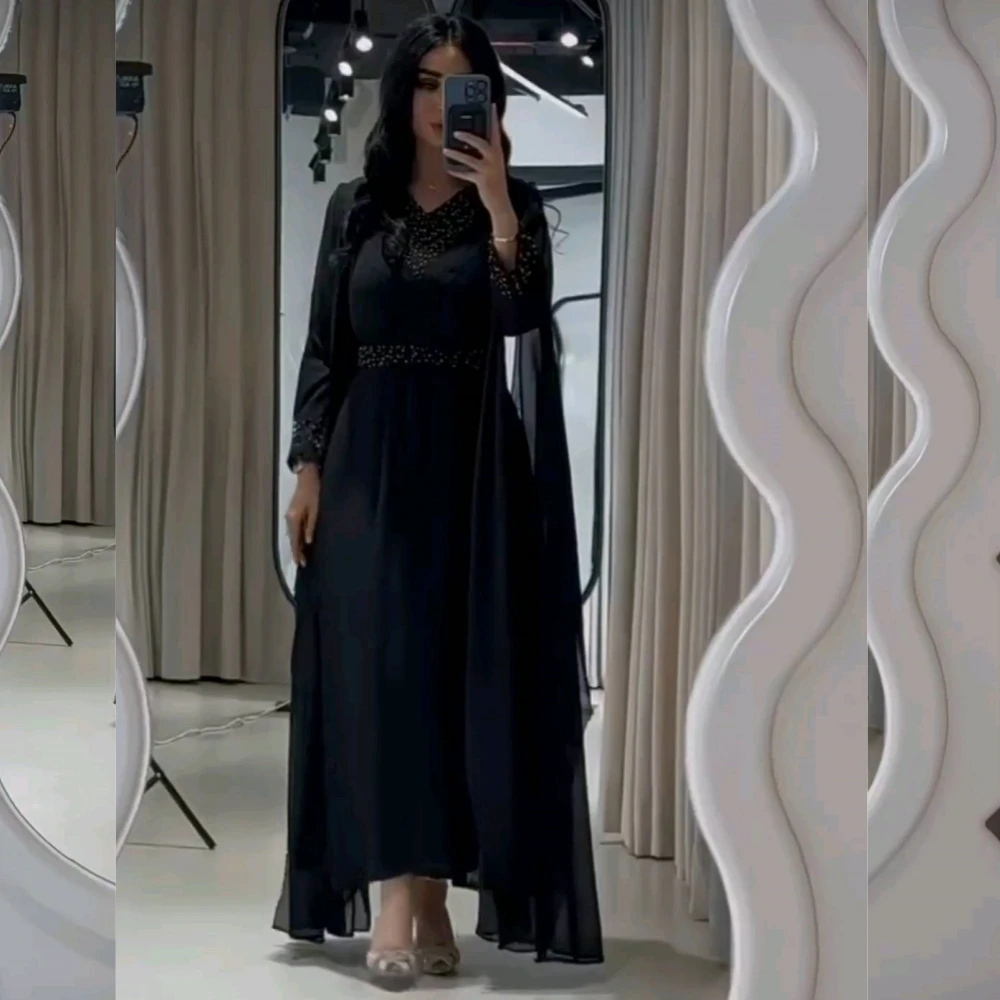 

Jiayigong Chiffon Sequined Quinceanera A-line V-neck Bespoke Occasion Gown Midi Dresses Saudi Arabia
